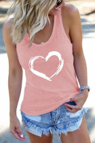 Casual Sweet Print Patchwork U Neck Tops