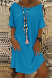 Casual Daily Solid O Neck T-shirt Dress Dresses