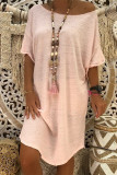 Casual Daily Solid O Neck T-shirt Dress Dresses