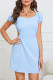 Sweet Solid Frenulum Backless V Neck A Line Dresses
