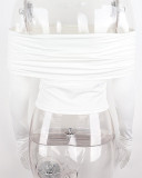 Simplicity Solid Patchwork Off the Shoulder T-Shirts