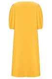 Casual Solid V Neck A Line Dresses