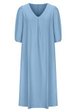 Casual Solid V Neck A Line Dresses