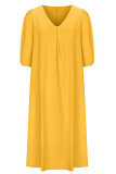 Casual Solid V Neck A Line Dresses