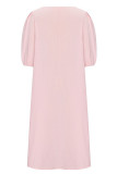 Casual Solid V Neck A Line Dresses
