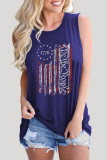 Casual Print Patchwork O Neck Tops