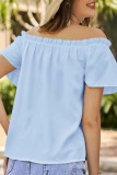 Sweet Solid Flounce Off the Shoulder Tops