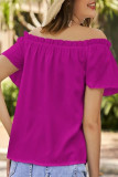 Sweet Solid Flounce Off the Shoulder Tops