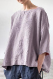 Casual Solid Make Old O Neck T-Shirts