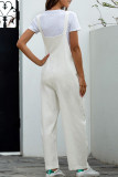 Casual Solid Pocket U Neck Loose Jumpsuits