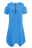 Casual Zipper Zipper Collar Pencil Skirt Dresses