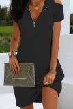 Casual Zipper Zipper Collar Pencil Skirt Dresses