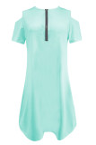Casual Zipper Zipper Collar Pencil Skirt Dresses