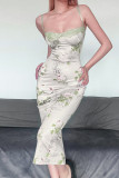 Elegant Floral Lace Patchwork One Step Skirt Dresses