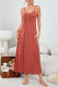 Casual Simplicity Solid Fold U Neck Sling Dress Dresses