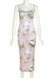 Elegant Floral Lace Patchwork One Step Skirt Dresses