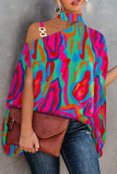 Elegant Print Metal Accessories Decoration Halter Tops