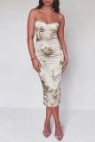 Elegant Floral Lace Patchwork One Step Skirt Dresses