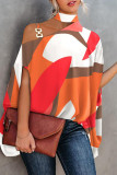 Elegant Print Metal Accessories Decoration Halter Tops
