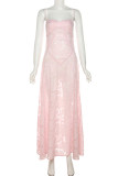 Elegant Formal Solid See-through Evening Dress Dresses