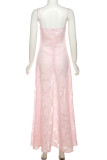 Elegant Formal Solid See-through Evening Dress Dresses