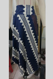 Elegant College Geometric Print Patchwork Loose High Waist Type A Full Print Bottoms