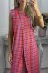 Casual Print Slit O Neck Sleeveless Two Pieces