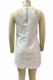 Casual Sweet Solid O Neck A Line Dresses