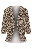 Casual Print Patchwork Cardigan Collar Tops