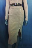 Elegant Solid Slit Pencil Bottoms