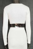 Elegant Solid Patchwork V Neck Tops