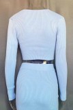 Elegant Solid Patchwork V Neck Tops