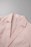 Casual Solid Patchwork Buttons Turn-back Collar Outerwear