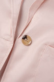 Casual Solid Patchwork Buttons Turn-back Collar Outerwear