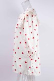 Sweet Print Patchwork Peter Pan Collar Tops