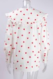 Sweet Print Patchwork Peter Pan Collar Tops