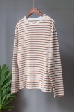 Casual Striped Patchwork O Neck Tops