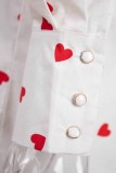 Sweet Print Patchwork Peter Pan Collar Tops