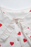 Sweet Print Patchwork Peter Pan Collar Tops