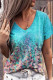 Casual Floral Patchwork V Neck T-Shirts
