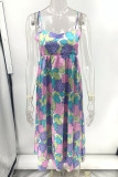 Sweet Floral Frenulum Sling Dress Dresses