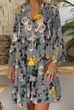 Bohemian Floral V Neck Printed Dress Dresses