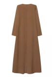 Casual Solid O Neck Shirt Dress Dresses