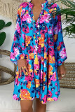 Bohemian Floral V Neck Printed Dress Dresses