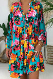 Bohemian Floral V Neck Printed Dress Dresses