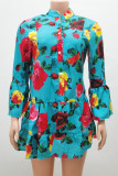 Bohemian Floral V Neck Printed Dress Dresses