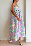 Sweet Floral Frenulum Sling Dress Dresses
