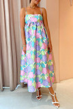Sweet Floral Frenulum Sling Dress Dresses