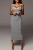 Sexy Solid Sling Dress Dresses