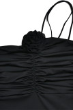 Sexy Party Solid Patchwork Oblique Collar Sleeveless Dress Dresses
